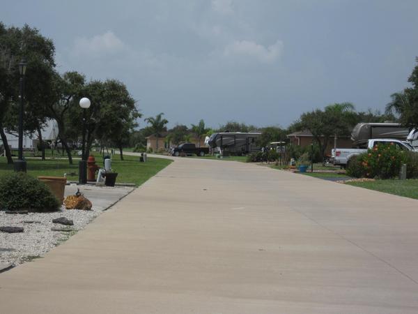 Paved concrete circle drive