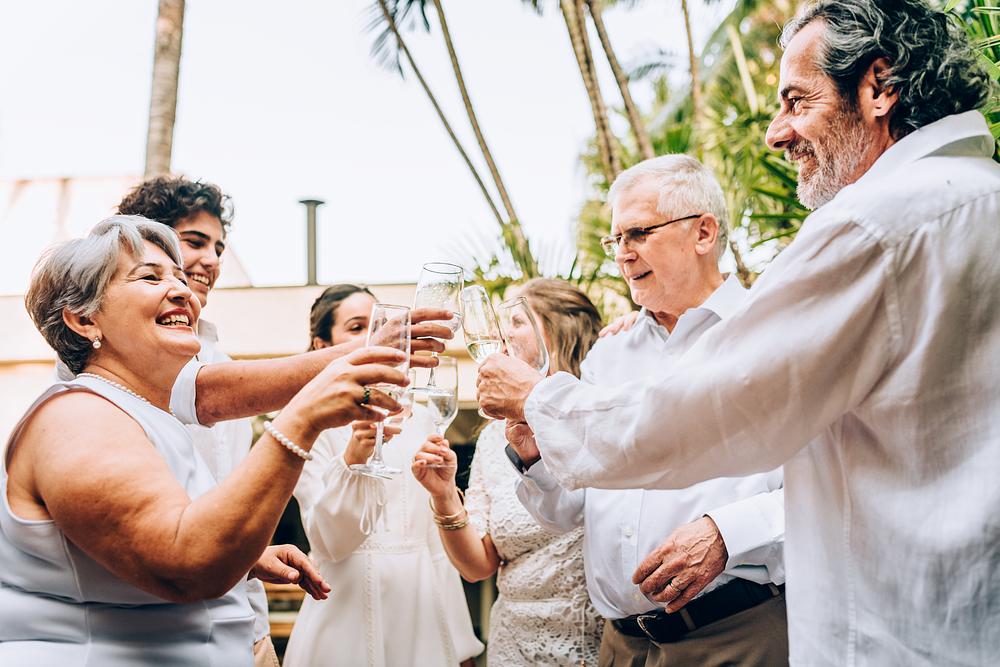 cheers mature party tropical