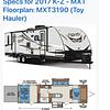 RV for Sale: 2017 MXT MXT3190