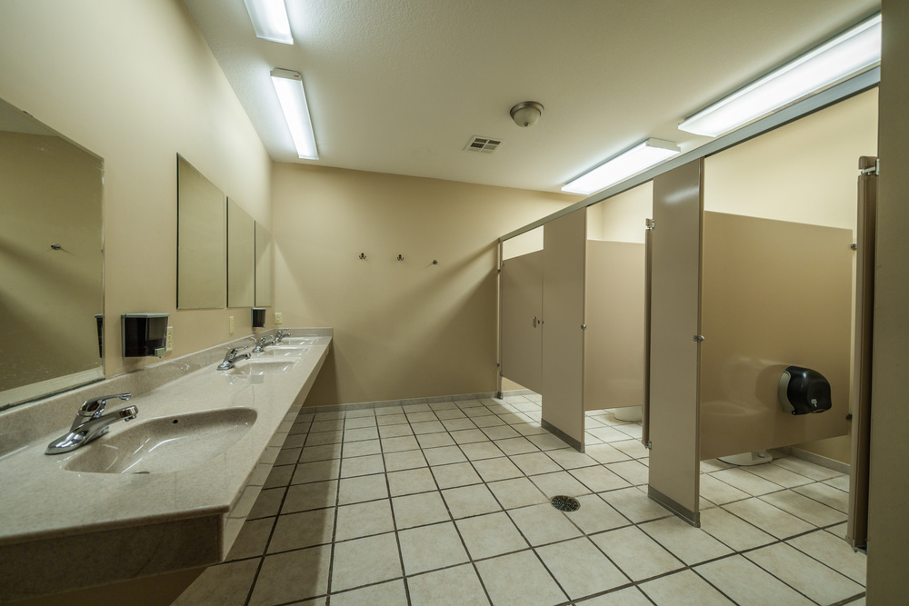 Men's bathroom.
