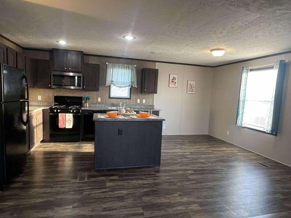 Living room into Kitchen/Dining