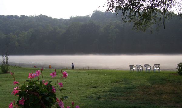Riverside fishing.