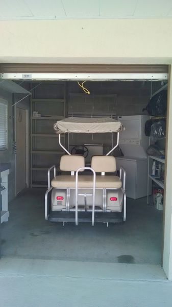 Cart inside shed