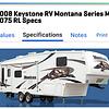 RV for Sale: 2008 MONTANA 3075RL