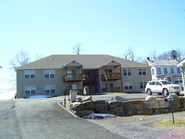 rear of new apartments