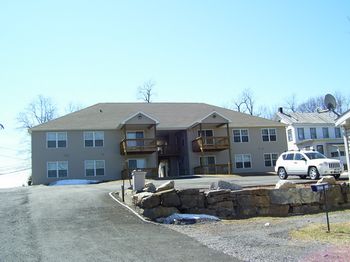 rear of new apartments
